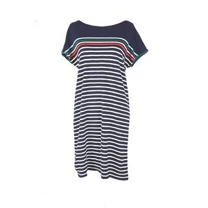 Boden Paulina Navy Striped Cotton Dress